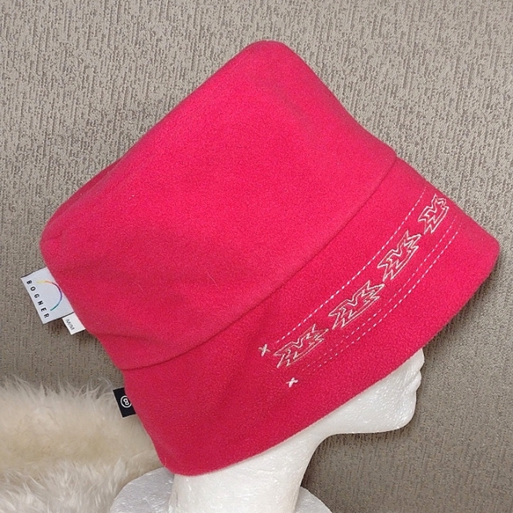 Bogner pink fleece bucket style hat
